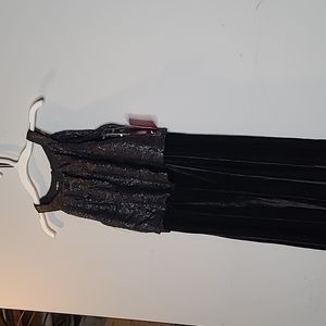 Amy Byers Black Velvet Sequined pants dress suit jumper